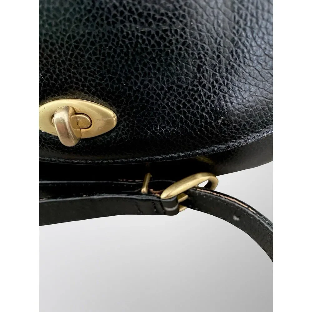 Vintage Coach 1994 Madison Carlyle 4401 Black Leather Crossbody Turnlock Italy - Picture 10 of 13